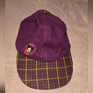 Purple and Plaid Cap with Embroidered Patch